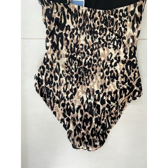 Ellen Tracy Swim One Piece Swimsuit One Shoulder Print Swimwear - Picture 7 of 8